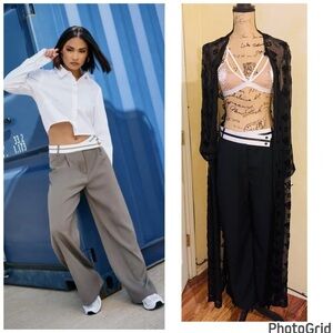 Zara Contrast Waistband Pants NWOT